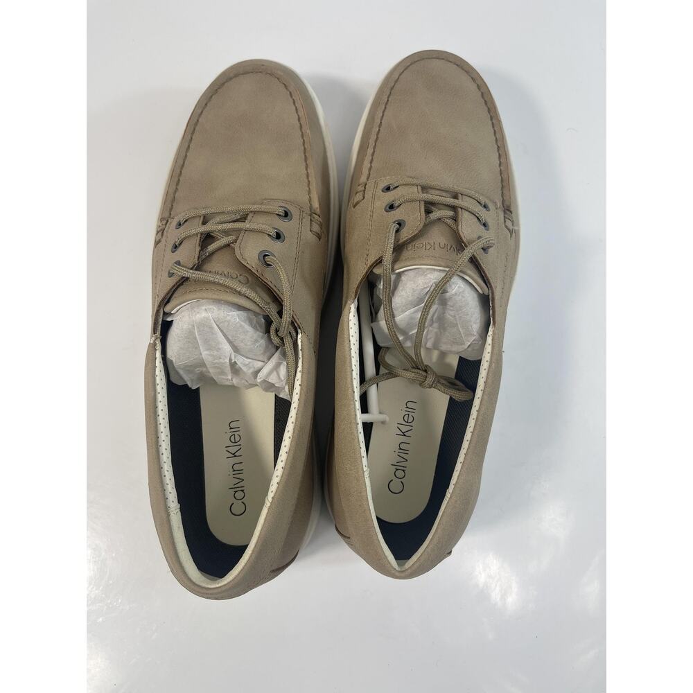 Calvin Klein Shoes Mens Size 10 Beige Boat Shoe Sneakers Casual Comfort - Picture 10 of 16